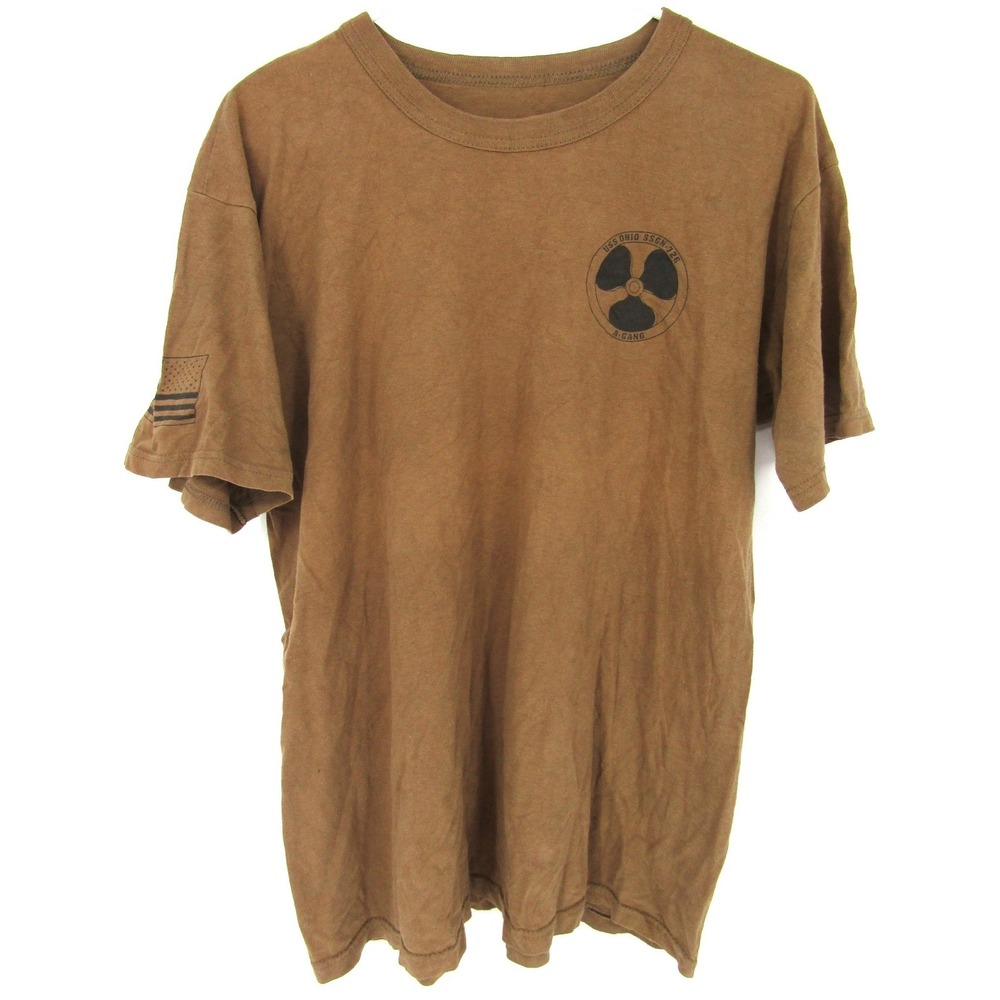 Soffe T-Shirt Mens Large Brown USS Ohio SSGN-726 A-Gang Graphic USA Made